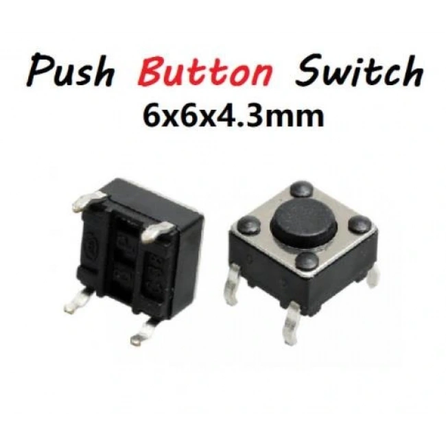6x6x4.3mm Tach Buton Push Button 4 Bacak