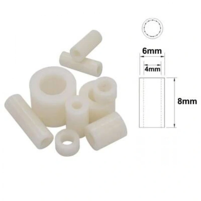 6x8mm Led Distans (Standoff) - Beyaz
