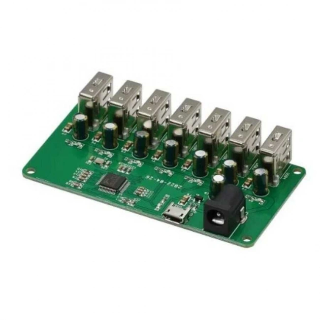 7 Port 2.0 USB Çoklayıcı - 7x5V Voltaj Dağıtım Kartı