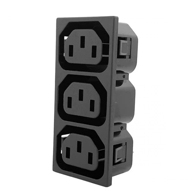 742W-3P 3lü Dişi Power Soketi 15A 250V