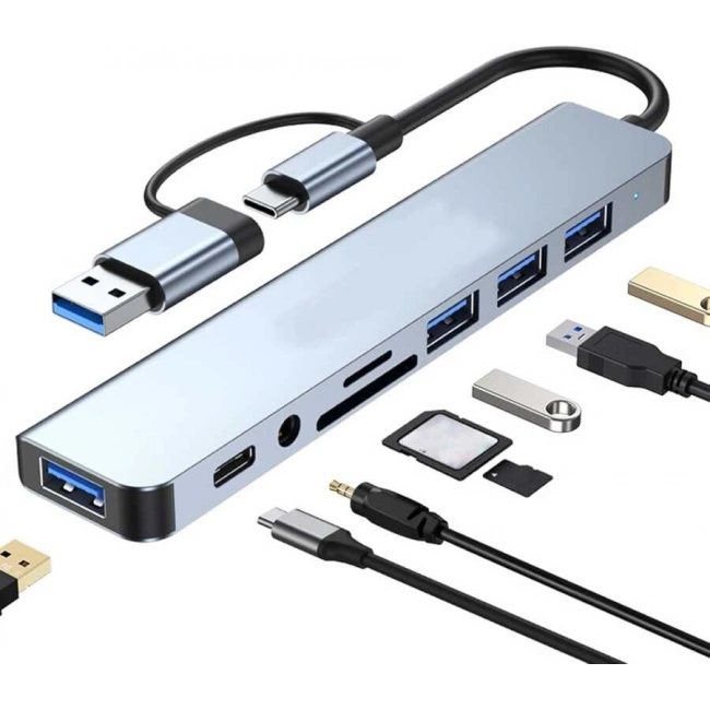 8 Girişli USB Hub Çoklayıcı Dönüştürücü PC Mac Laptop için