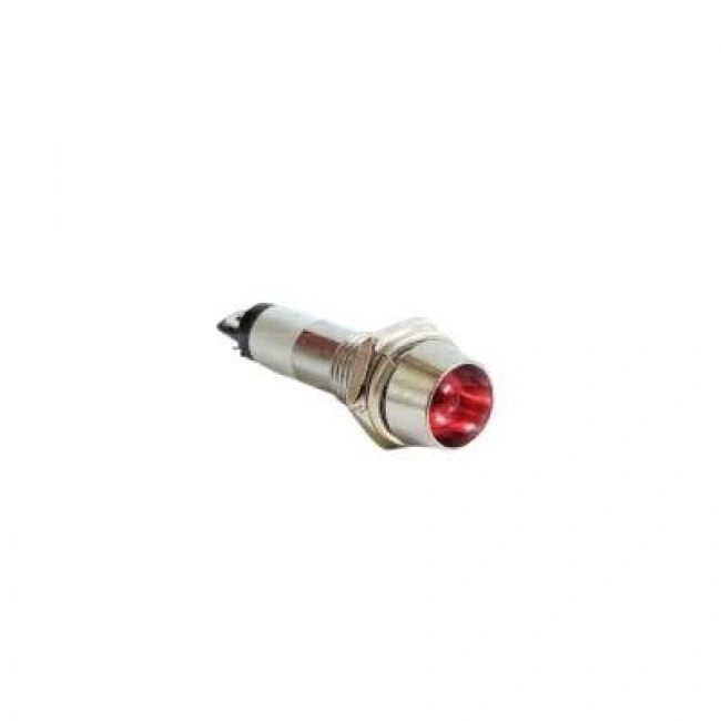 8mm 220V Metal Sinyal Lambası - Kırmızı