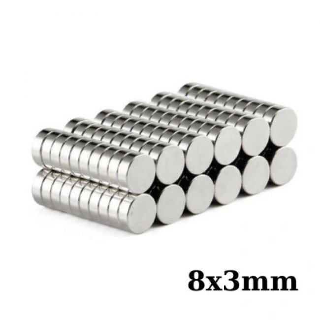 8x3mm Neodyum Güçlü Mıknatıs - Neodim Magnet