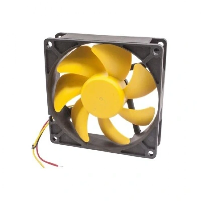 92x92x25mm 12V 0.26A Fan 3 Kablolu - Sarı