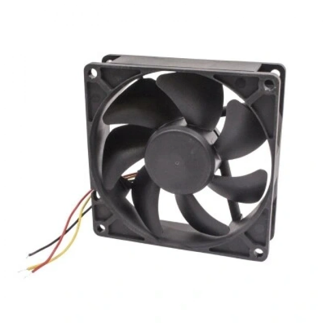 92x92x25mm 12V 0.26A Fan 3 Kablolu - Siyah