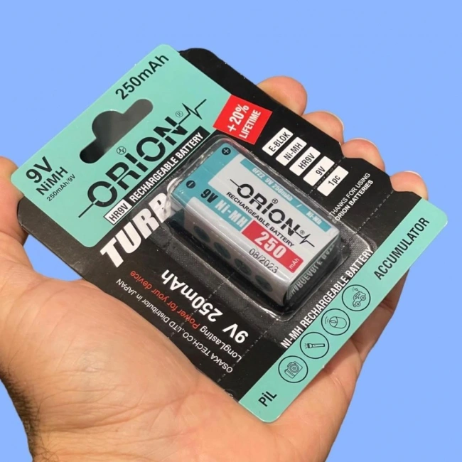 9V 250mAh Ni-Mh Şarj Edilebilir Pil 1 Adet