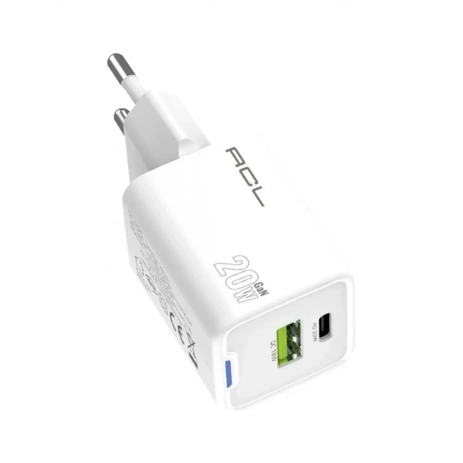 AC-97 20 Watt 1xUSB-A 1xUSB-C 1mt Type-C to Lightning Kablo Duvar Şarj Aleti