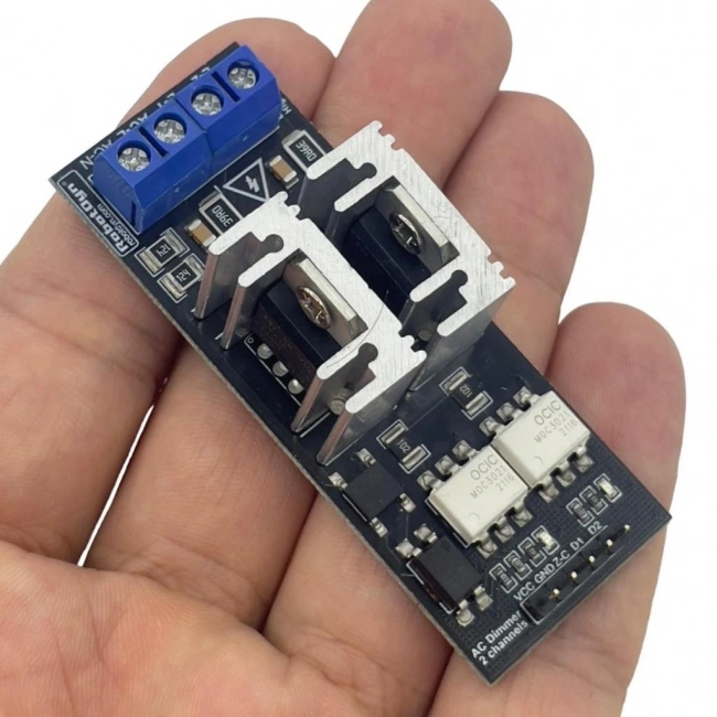 AC Voltaj Ayarlayıcı Dimmer Modülü 110-400V 2 Kanal