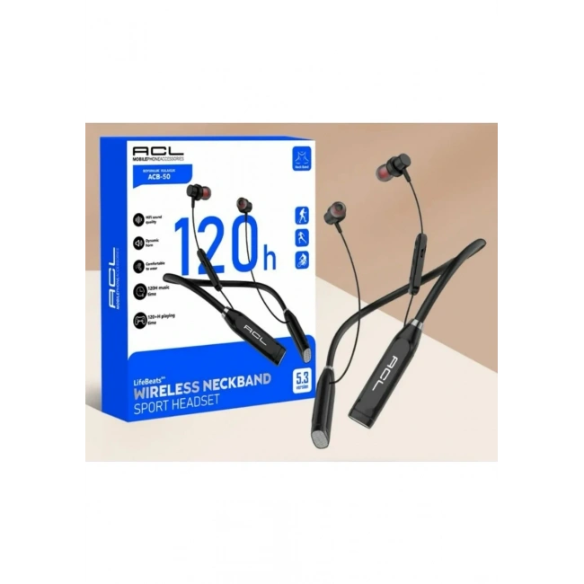 ACB-50 Wireless V5.3 120H Çalma Süreli Boyunluk Kablosuz Bluetooth Kulaklık