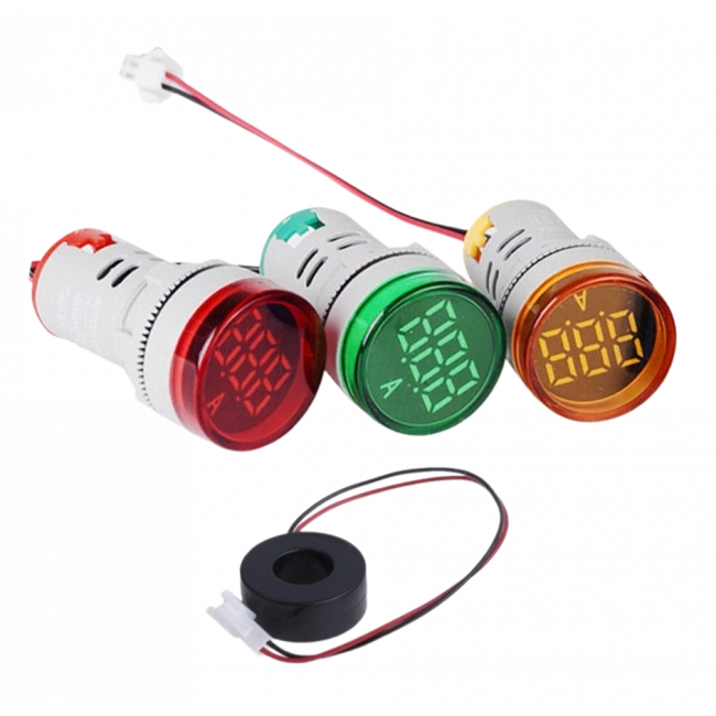 AD22-22A 22mm Dijital Ampermetre 0-100A AC Kırmızı