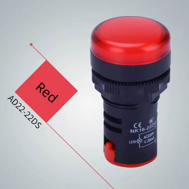 AD22-22DS 22MM Sinyal Lambası Kırmızı 220V
