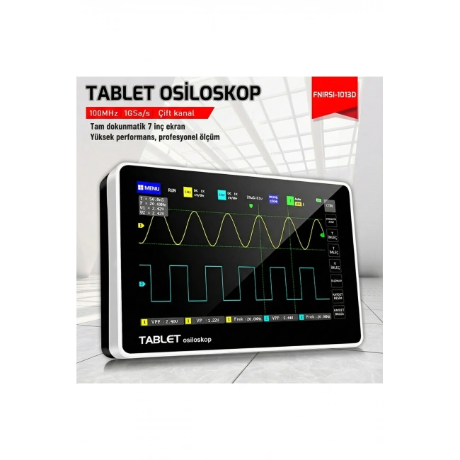 ADS1013D 100MHz 2 Kanal 1GSa/s Dijital Dokunmatik Tablet Osiloskop