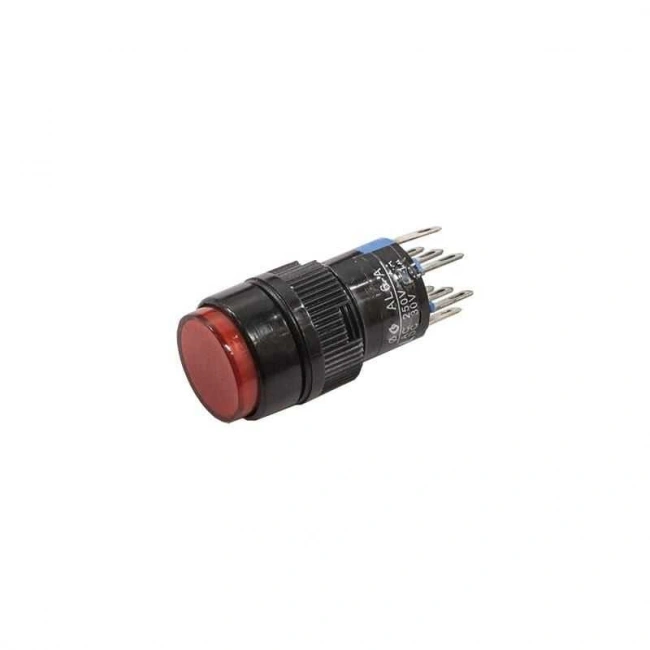 AL6-A 16mm 24V Kırmızı Anahtarlı Buton