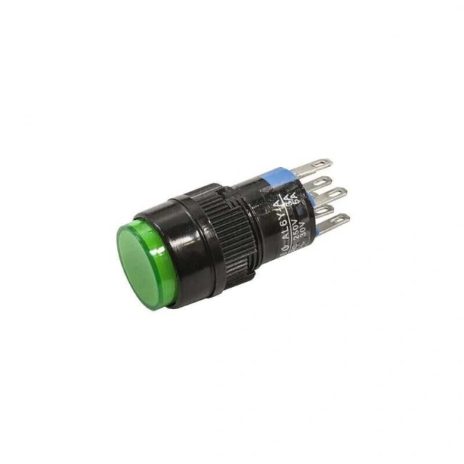 AL6Y-A 16mm 5V Yeşil Anahtarlı Buton
