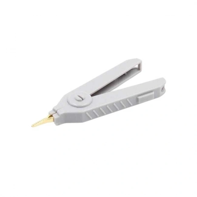 Altın Kaplama Büyük Test Klipsi - Gri Krokodil