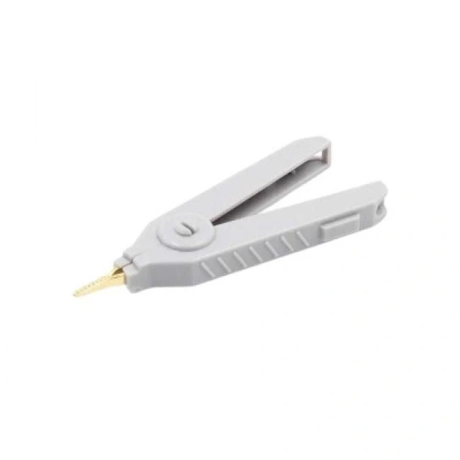 Altın Kaplama Büyük Test Klipsi - Gri Krokodil