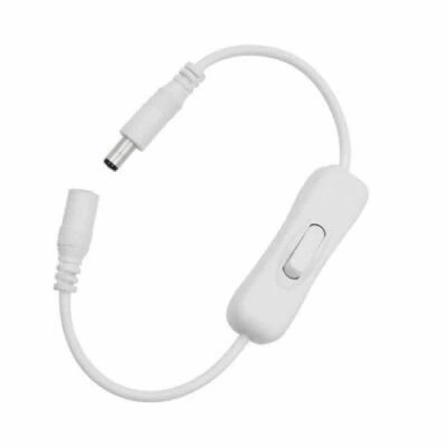 Anahtarlı DC Adaptör Uzatma Kablosu - Beyaz