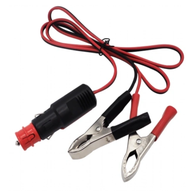 Araç Çakmak Soketi Akü Maşası Çıkışlı - 1m Kablolu