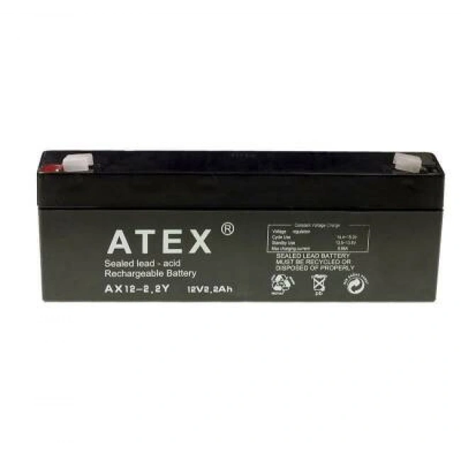 Atex 12V 2.2Ah Akü - Yan