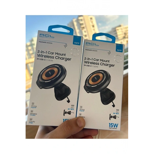 Aw19 15w Magsefe Wireless Şarj Destekli Araç Içi Telefon Tutucu