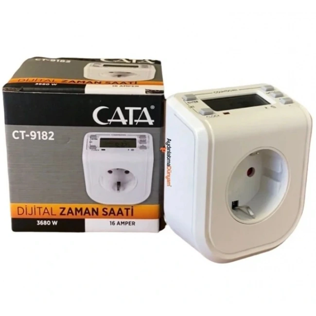 Cata Zaman Ayarlı Dijital Saatli Priz CT 9182