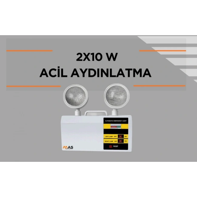 Çift Spot LED Acil Durum Aydınlatma Armatürü