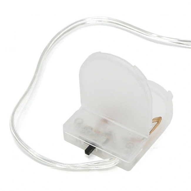 CR2032 Kapaklı Anahtarlı Pil Yuvası - Şeffaf