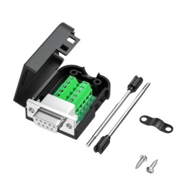 D-Sub DB9 9-Pin Dişi Terminal Block Adaptörü