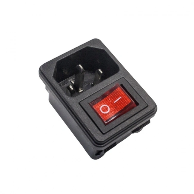 DB-14 Erkek Power Soketi Kırmızı Işıklı Anahtarlı