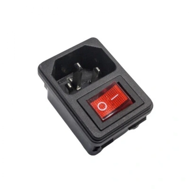 DB-14 Erkek Power Soketi Kırmızı Işıklı Anahtarlı