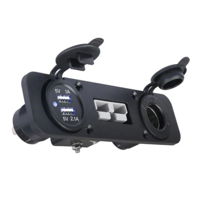 Dişi Araç Çakmaklık ve 2x5V USB Paneli - Anderson Power Soketli