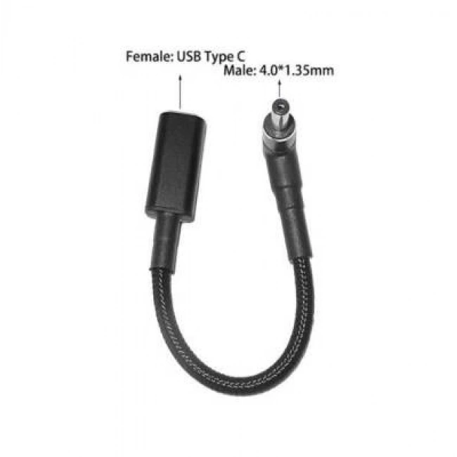 Dişi Type C - Erkek 4.0x1.35mm Jack Dönüştürücü Kablo Tip-C to 40135