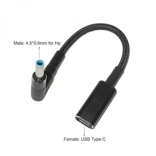 Dişi Type C - Erkek 4.5x0.6mm HP Dönüştürücü Kablo Tip-C to 4506HP