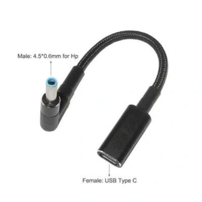 Dişi Type C - Erkek 4.5x0.6mm HP Dönüştürücü Kablo Tip-C to 4506HP