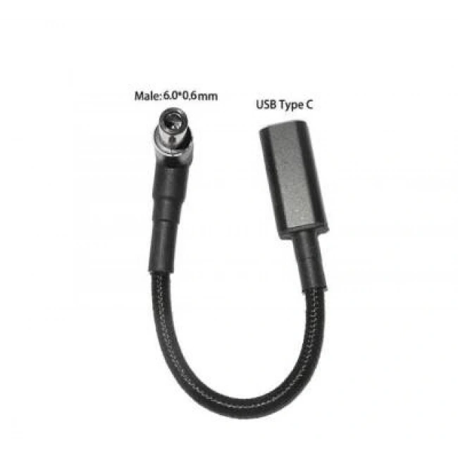 Dişi Type C - Erkek 6.0x0.6mm Jack Dönüştürücü Kablo Tip-C to 6006