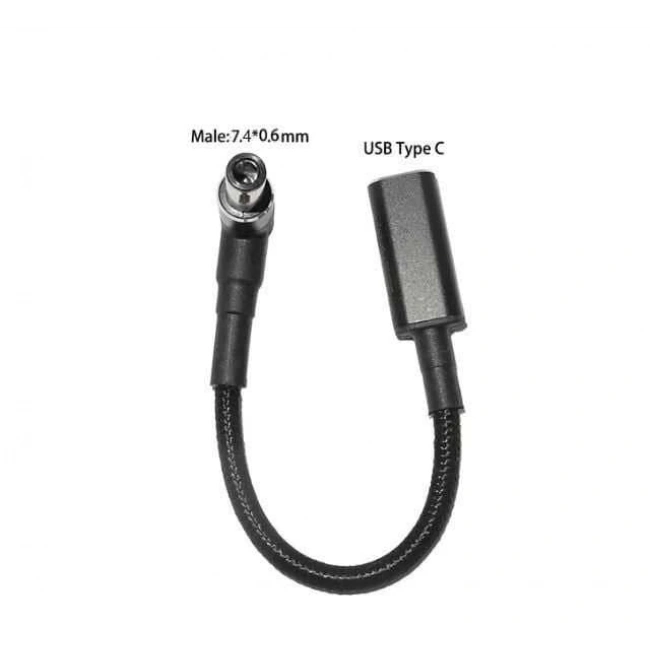 Dişi Type C - Erkek 7.4x0.6mm HP Dönüştürücü Kablo Tip-C to 7406HP