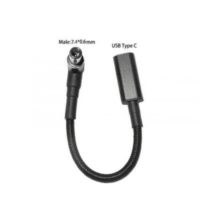 Dişi Type C - Erkek 7.4x0.6mm HP Dönüştürücü Kablo Tip-C to 7406HP