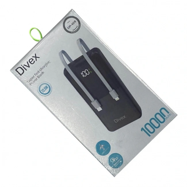 Divex 10000 mAh Powerbank 22.5W 2 Kablo Çıkışlı DP-428