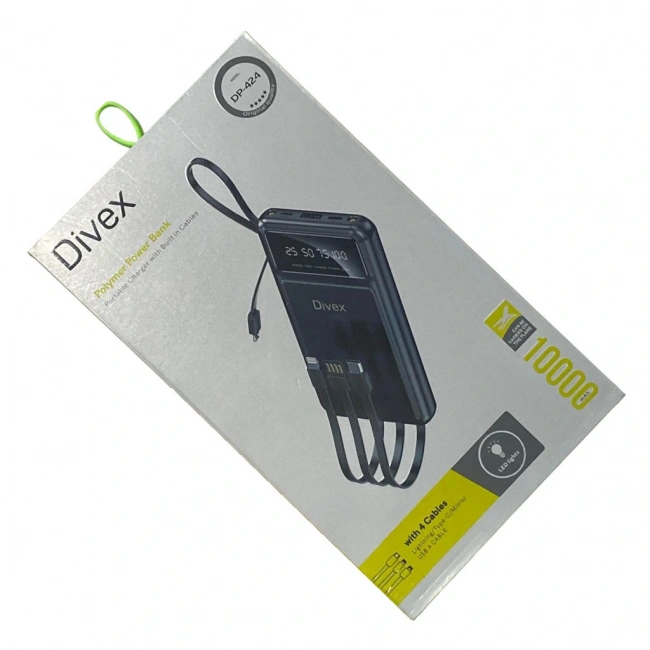 Divex 10000 mAh Powerbank 4 Farklı Kablo Çıkışlı DP-424