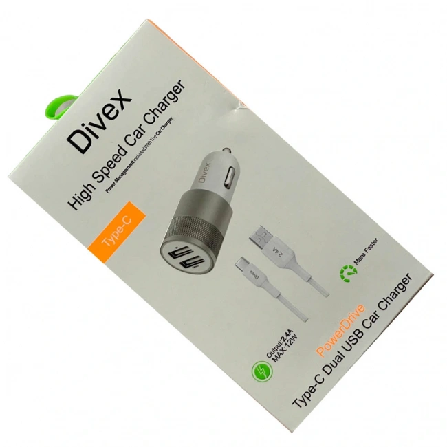 Divex 2.4 Amper 12W Dual Araç Şarj Cihazı Gri DA-302