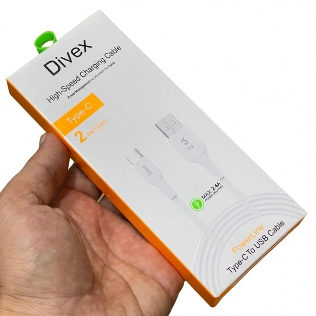 Divex 2.4A Type-C Hızlı Şarj Data Kablosu 2 Metre DC-122