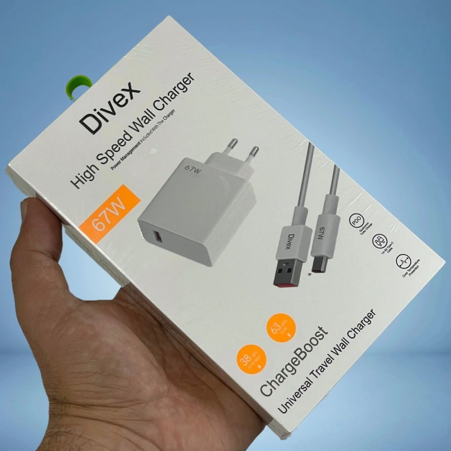 Divex 67W 3A USB Type-C Yüksek Hızlı Şarj Aleti DS-300