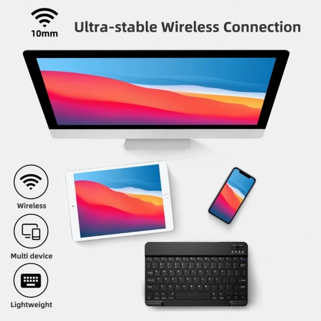 Divex Bluetooth Bağlantılı Şarjlı Mouse Klavye Seti Siyah DK-10