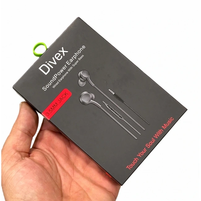 Divex Kablolu Mikrofonlu Kulakiçi Kulaklık Siyah Earphones DH-262