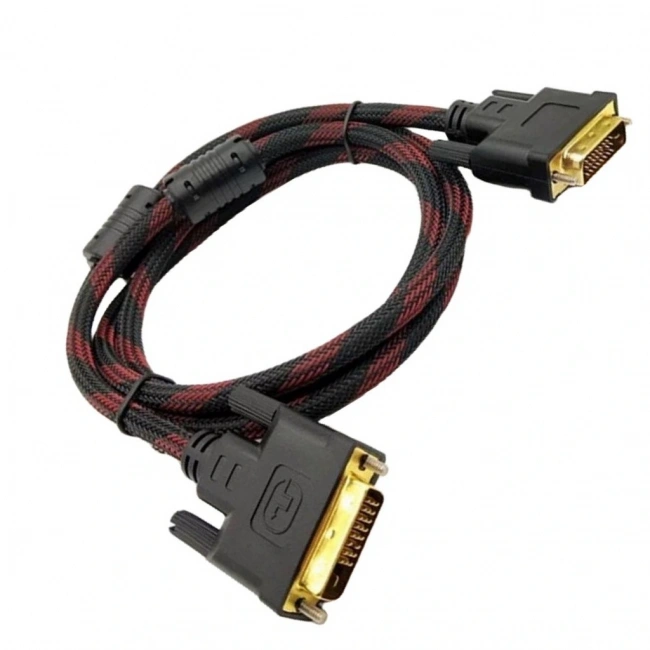 DVI-D Kablo Erkek Erkek (24+1) Örgü Korumalı Kablo 1.4m