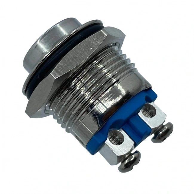 E40 16mm Metal Işıksız Yaylı Buton Çıkık Kafa 1 NO IP67