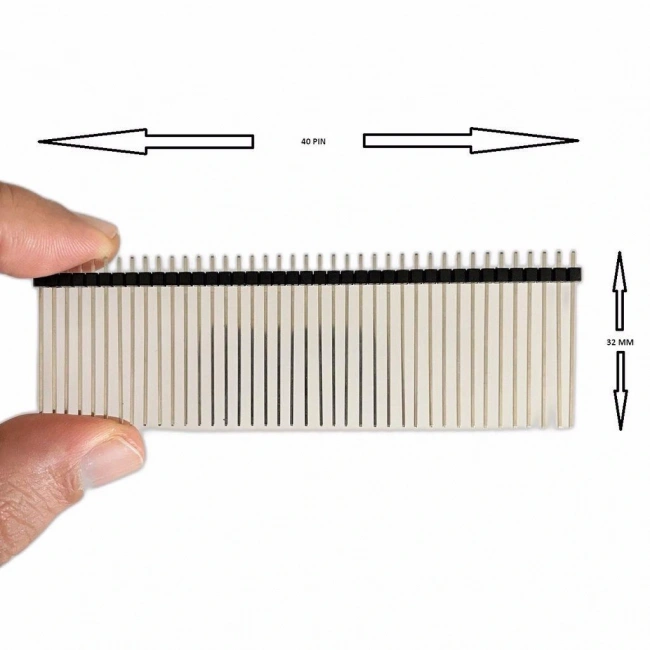 Erkek Pin Header 40 Pin 32 mm 2.54mm 1x40 180° Tek Sıra
