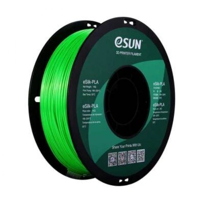 Esun eSilk 1.75mm Parlak Yüzeyli Yeşil Filament - Green