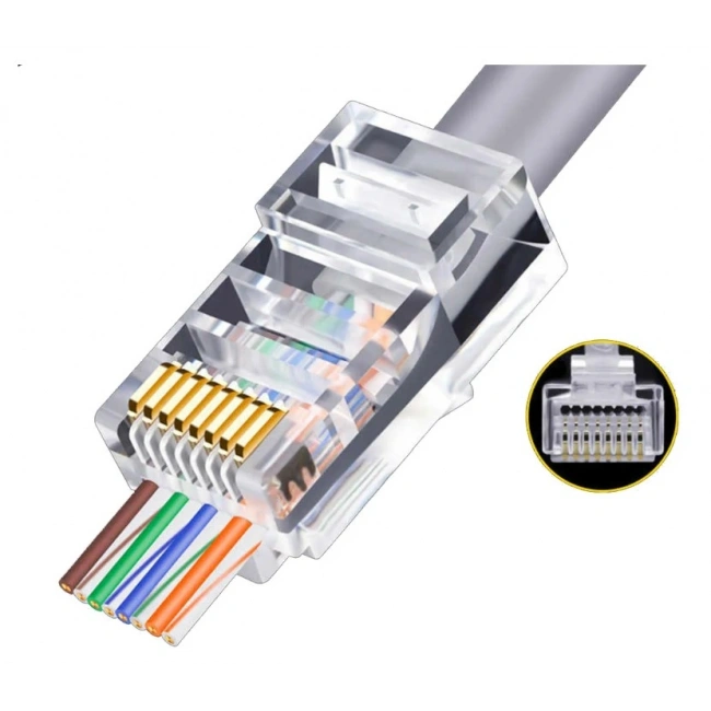 EZ RJ45 CAT6 Yeni Nesil Delikli Jack Konnektör