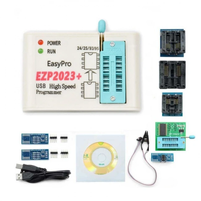 EZP2023+ EEPROM Bios USB SPI Programlayıcı +3 Çevirici Adaptör ve Test Klipsi